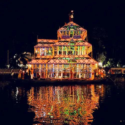  Illuminated replica of temple