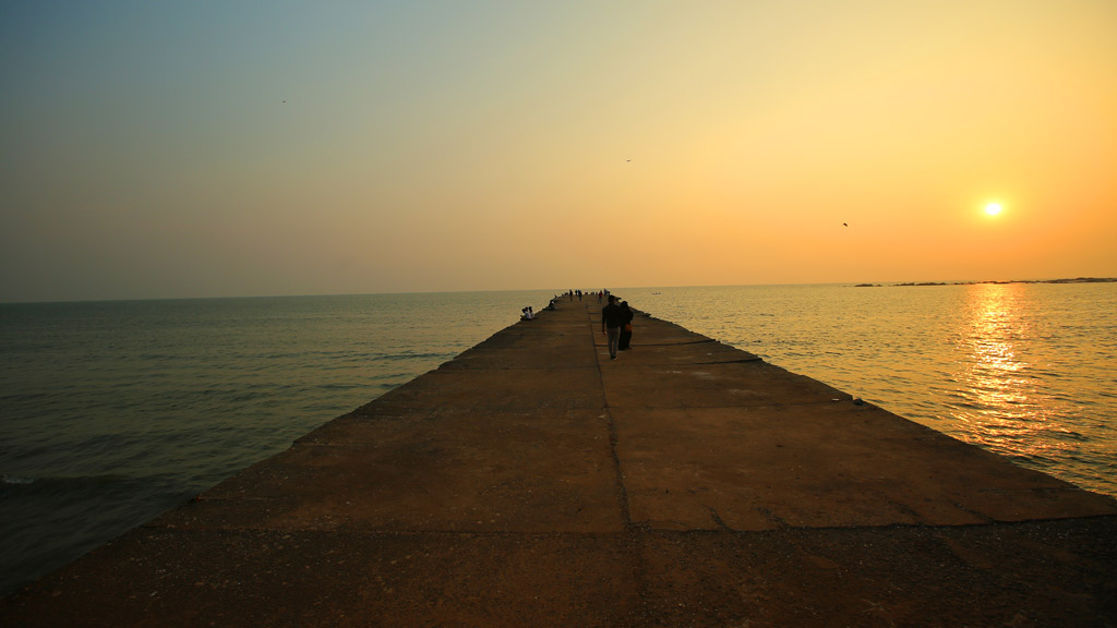 Thalassery Pier leading to the sea