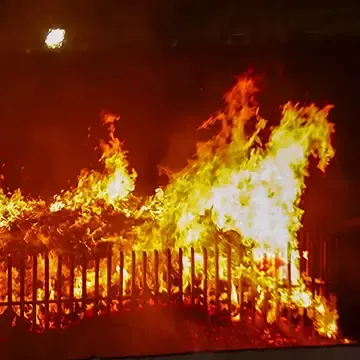 Sacred fireplace Aazhi, situated near to the 18 holy steps, Sabarimala