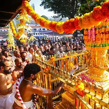 The kodiyetta pooja (flag hoisting ceremony) for the ten day long annual festival at Sabarimala