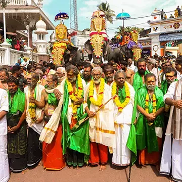 The Petta thullal procession at Erumeli