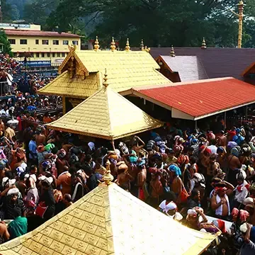 Devotees gathered for darshan at Sabarimala Sannidhanam