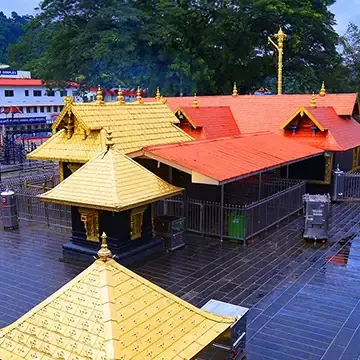 Wide view of the Sabarimala Temple during the off- season period of Sabarimala pilgrimage