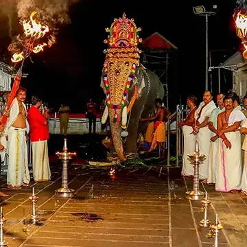 Sree Bhootha Bali procession in the evening at Sabarimala Temple